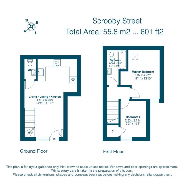 Floor Plan Image for 2 Bedroom Mews for Sale in Scrooby Street, London, SE6