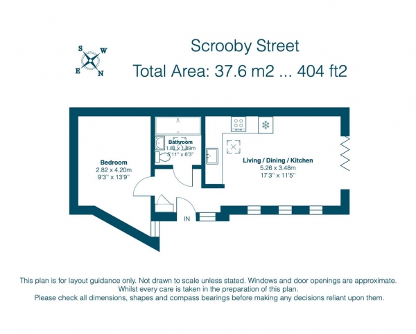 Floor Plan Image for 1 Bedroom Link Detached House for Sale in Scrooby Street, London, SE6