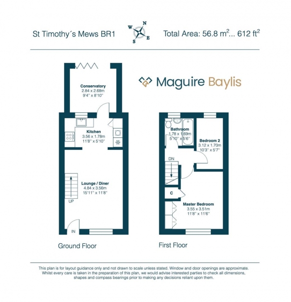 Floor Plan Image for 2 Bedroom Terraced House for Sale in St. Timothys Mews, Bromley, BR1