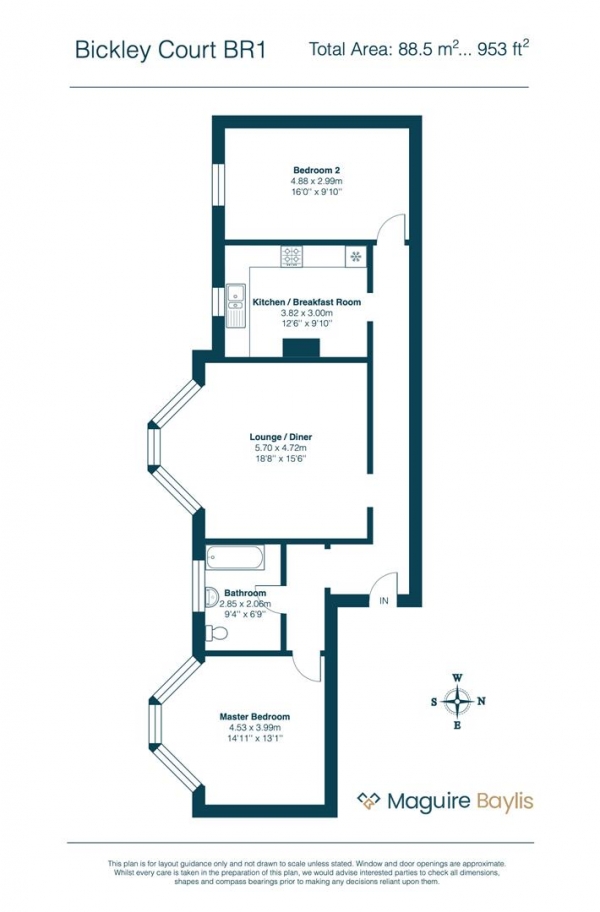 Floor Plan Image for 2 Bedroom Apartment for Sale in Southlands Grove, Bickley, Bromley, BR1