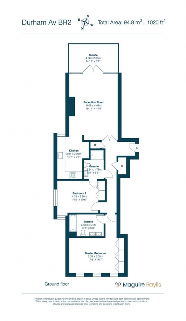 Floor Plan Image for 2 Bedroom Apartment for Sale in Durham Avenue, Bromley, BR2