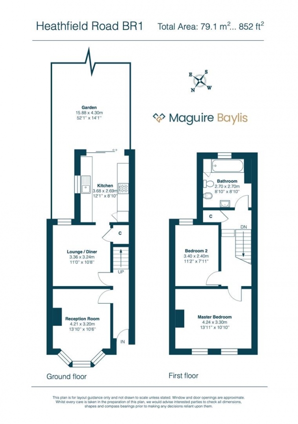 Floor Plan Image for 2 Bedroom Terraced House for Sale in Heathfield Road, Bromley, BR1