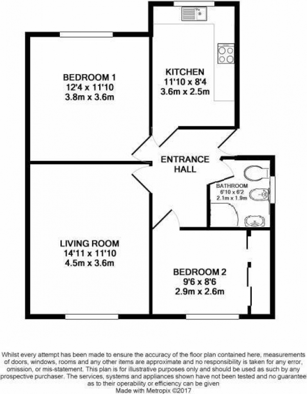 Floor Plan Image for 2 Bedroom Maisonette to Rent in Warren Avenue, Bromley, BR1