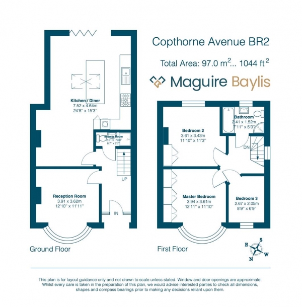 Floor Plan Image for 3 Bedroom Semi-Detached House for Sale in Copthorne Avenue, Bromley, BR2