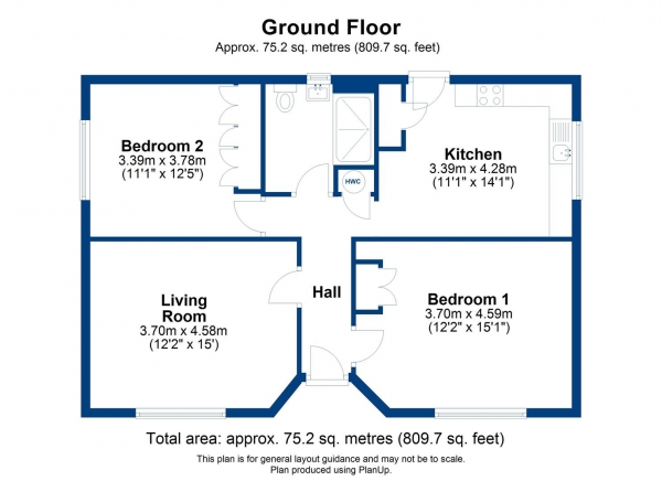 Floor Plan Image for 2 Bedroom Detached Bungalow for Sale in Ravensbourne Avenue, Shortlands, Bromley, BR2