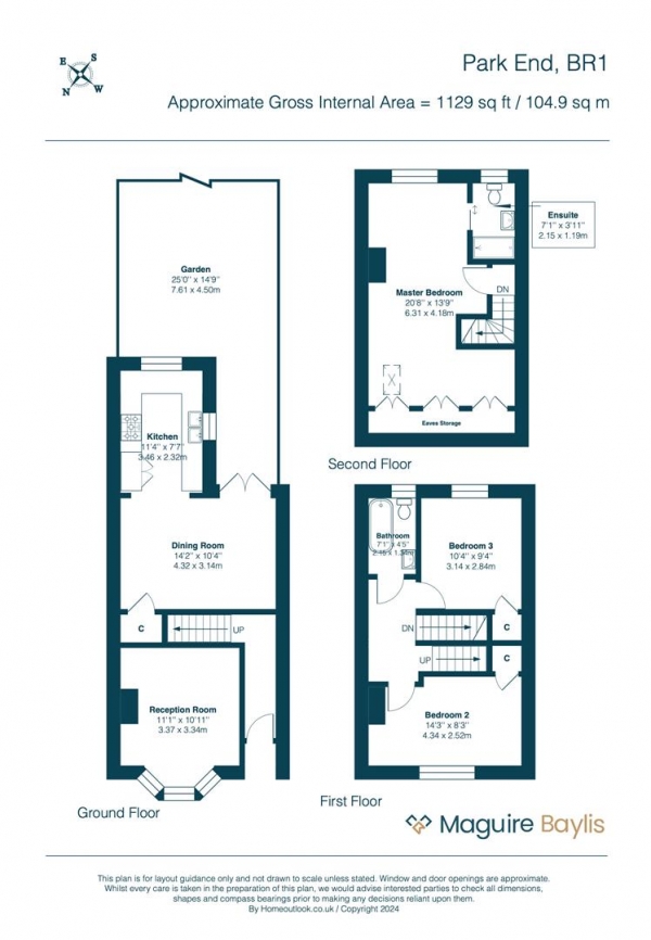 Floor Plan Image for 3 Bedroom Terraced House for Sale in Park End, Bromley, BR1