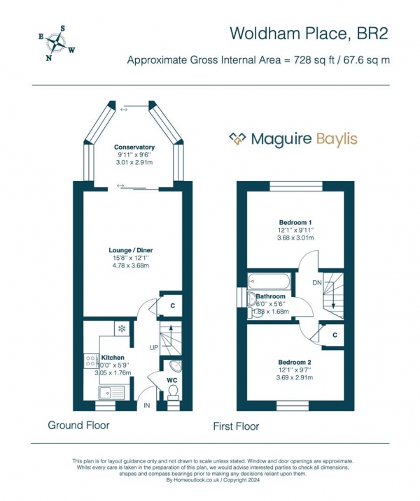 Floor Plan Image for 2 Bedroom Semi-Detached House for Sale in Woldham Place, Bromley