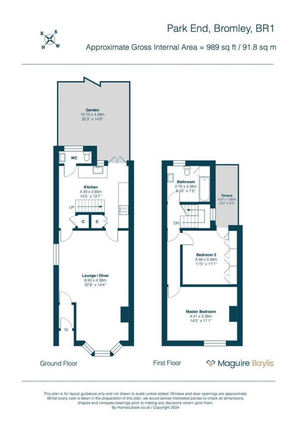 Floor Plan Image for 2 Bedroom Detached House for Sale in Park End, Bromley, BR1