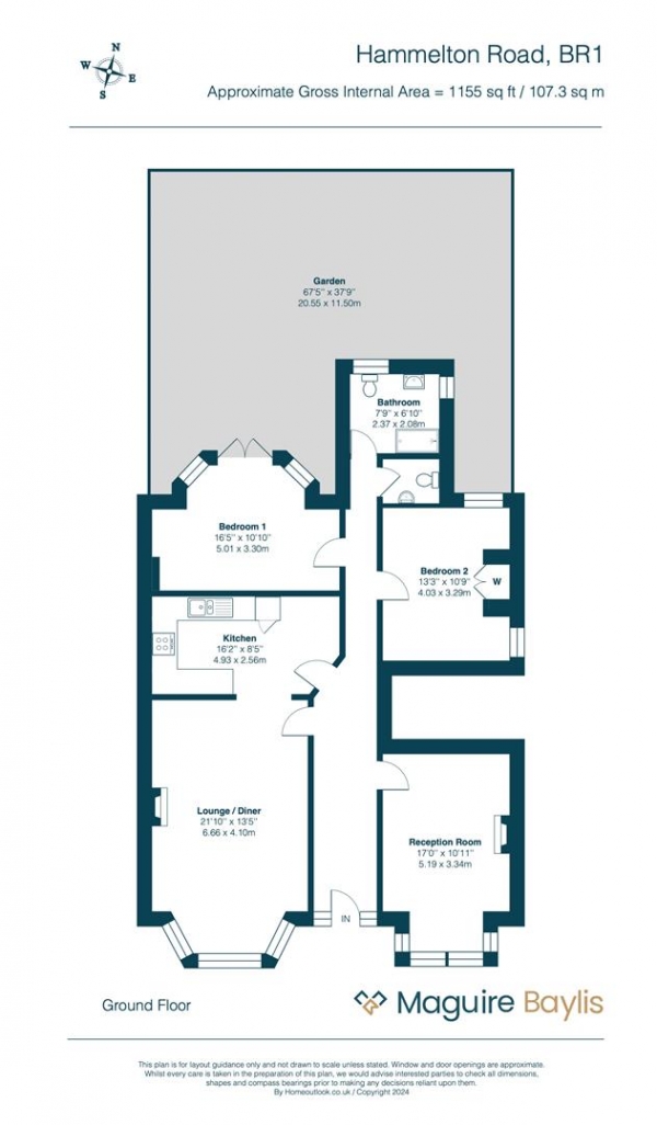 Floor Plan Image for 3 Bedroom Flat for Sale in Hammelton Road, Bromley, BR1