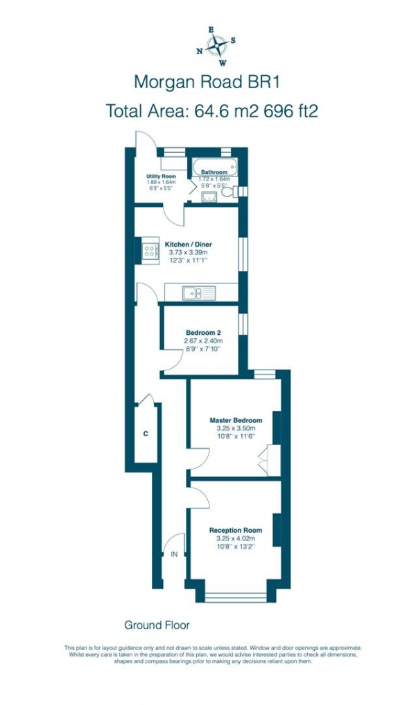 Floor Plan Image for 2 Bedroom Flat for Sale in Morgan Road, Bromley, BR1