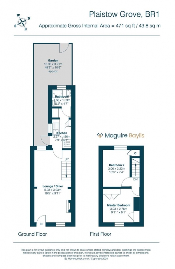 Floor Plan Image for 2 Bedroom Terraced House for Sale in Plaistow Grove, Bromley, BR1