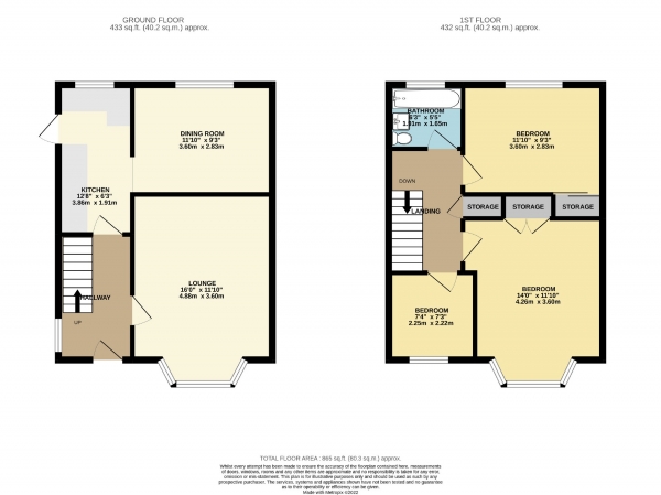 Floor Plan Image for 3 Bedroom Semi-Detached House for Sale in Dorset Avenue, Cheadle Hulme, Cheshire