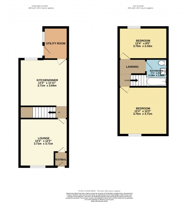 Floor Plan Image for 2 Bedroom Terraced House for Sale in Chapel Street, Cheadle, Cheshire