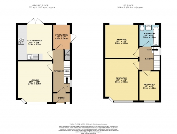 Floor Plan Image for 3 Bedroom Semi-Detached House for Sale in Ingle Road, Cheadle, Cheshire