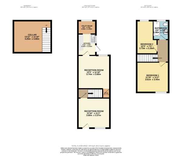 Floor Plan Image for 2 Bedroom Terraced House for Sale in Kilburn Road, Edgeley, Cheshire