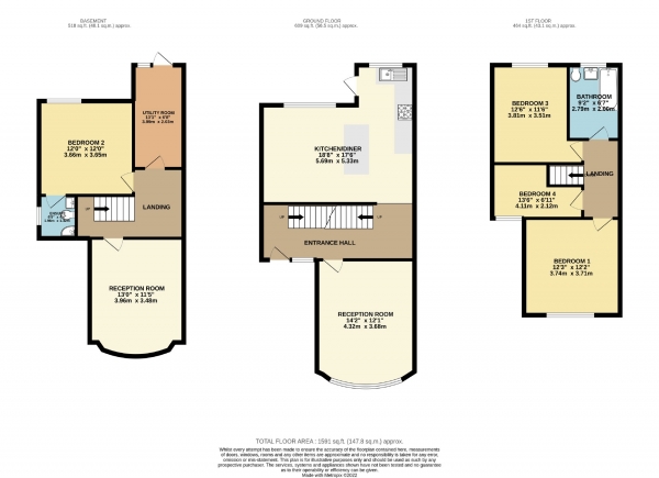 Floor Plan Image for 4 Bedroom Semi-Detached House for Sale in Edgeley Road, Cheadle Heath, Cheshire