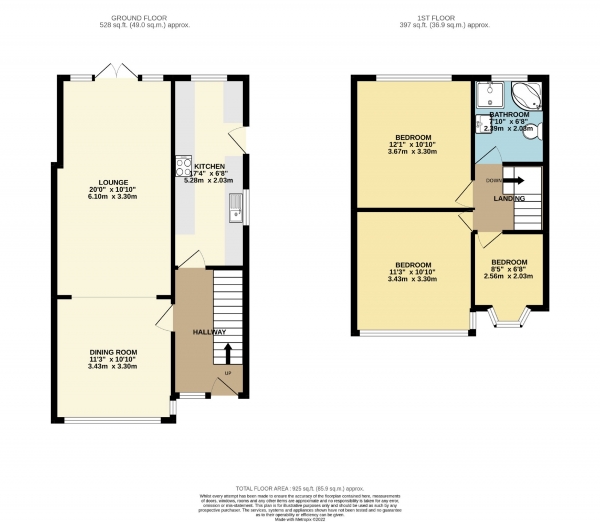 Floor Plan Image for 3 Bedroom Semi-Detached House for Sale in Dorrington Road, Cheadle Heath, Stockport