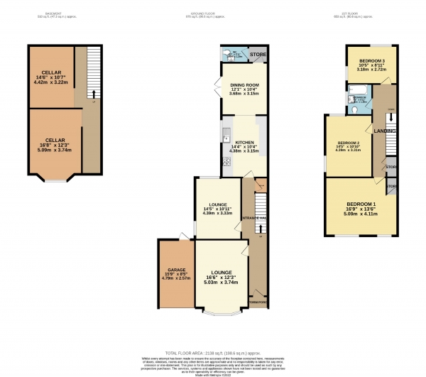 Floor Plan Image for 3 Bedroom Semi-Detached House for Sale in Gatley Road, Cheadle, Cheshire