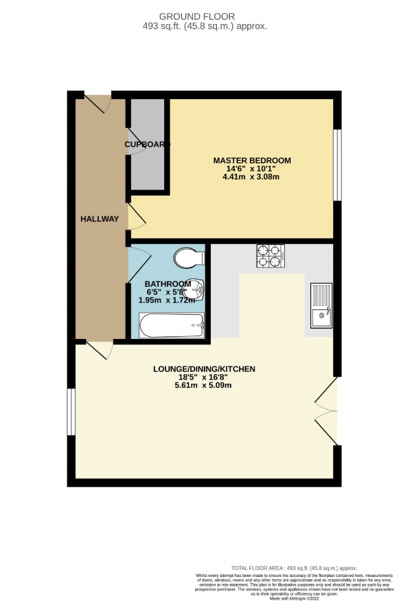 Floor Plan Image for 1 Bedroom Flat for Sale in Ladybridge Road, Cheadle Hulme, Cheshire