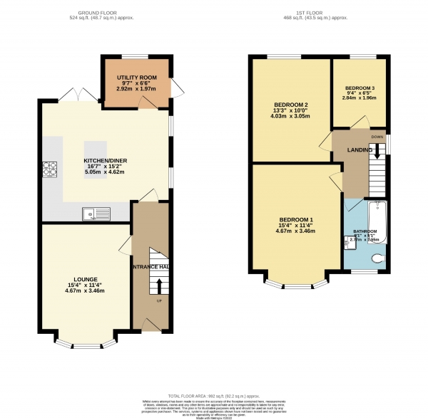 Floor Plan Image for 3 Bedroom Semi-Detached House for Sale in Huntley Road, Cheadle Heath, Stockport