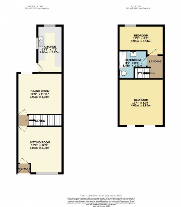 Floor Plan Image for 2 Bedroom Semi-Detached House for Sale in Ingleton Road, Edgeley, Cheshire