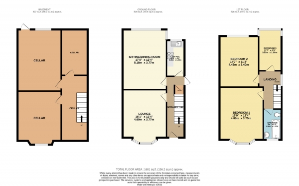 Floor Plan Image for 3 Bedroom Semi-Detached House for Sale in Avondale Road, Edgeley, Cheshire