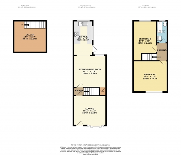 Floor Plan Image for 2 Bedroom Semi-Detached House for Sale in Ingleton Road, Edgeley, Stockport