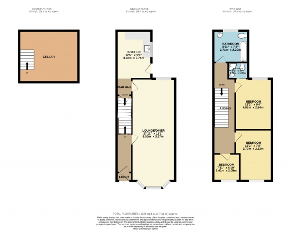 Floor Plan Image for 3 Bedroom Semi-Detached House for Sale in Ellesmere Road, Cheadle Heath, Stockport