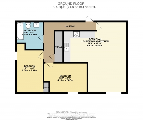 Floor Plan Image for 2 Bedroom Flat for Sale in 196 Altrincham Road, Sharston, Manchester