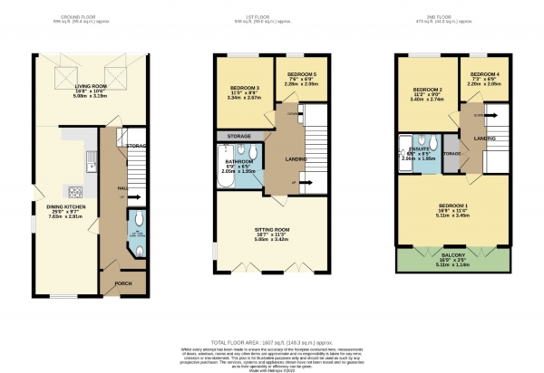 Floor Plan Image for 5 Bedroom Town House to Rent in Michaels Close, Northenden, Manchester