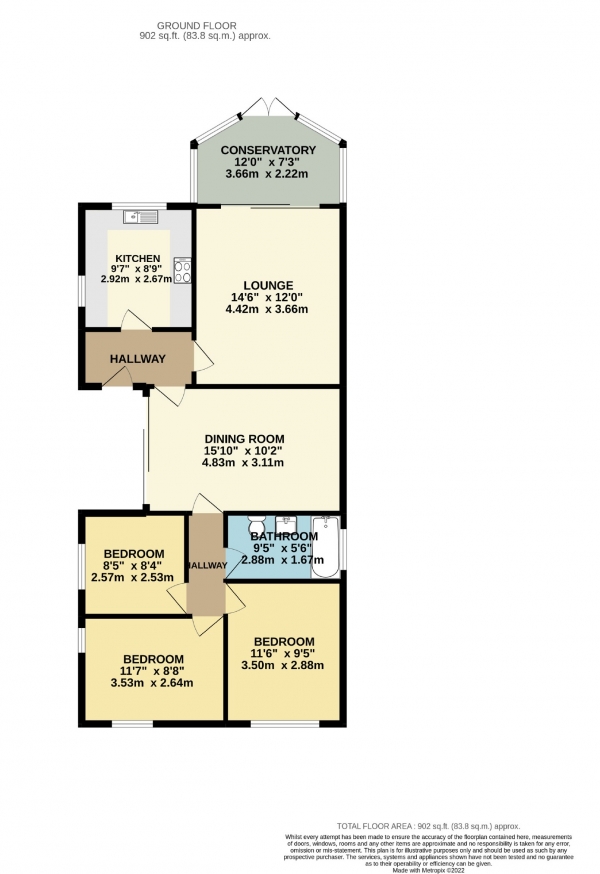 Floor Plan Image for 3 Bedroom Detached Bungalow for Sale in Twining Brook Road, Cheadle Hulme, Cheshire