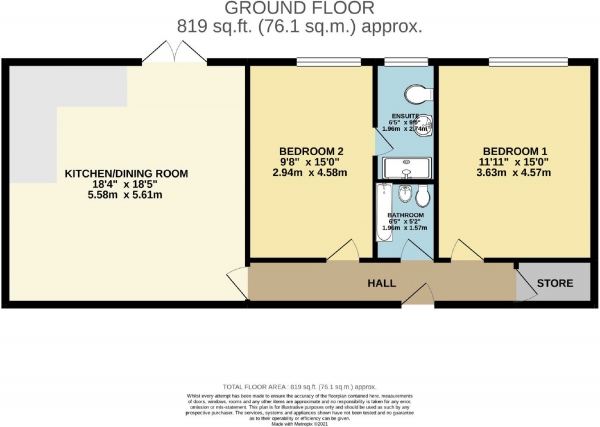 Floor Plan Image for 2 Bedroom Flat for Sale in 158 Ladybridge Road, Cheadle Hulme, Cheshire