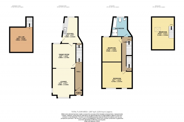 Floor Plan Image for 3 Bedroom Terraced House for Sale in Stockport Road, Cheadle, Cheshire