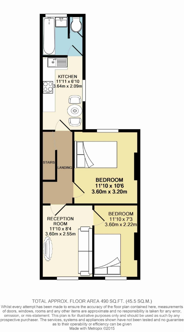 Floor Plan Image for 1 Bedroom Flat to Rent in Chestnut Grove, Penge, London