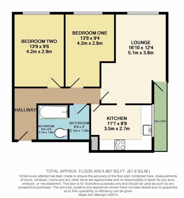 Floor Plan Image for 1 Bedroom Flat to Rent in Benwick Court, London