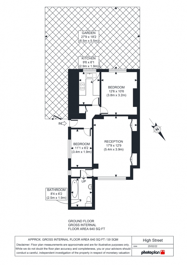 Floor Plan Image for 2 Bedroom Flat for Sale in High Street, Penge, London