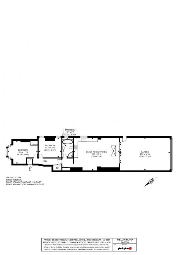 Floor Plan Image for 2 Bedroom Flat for Sale in Melvin Road, Penge, London