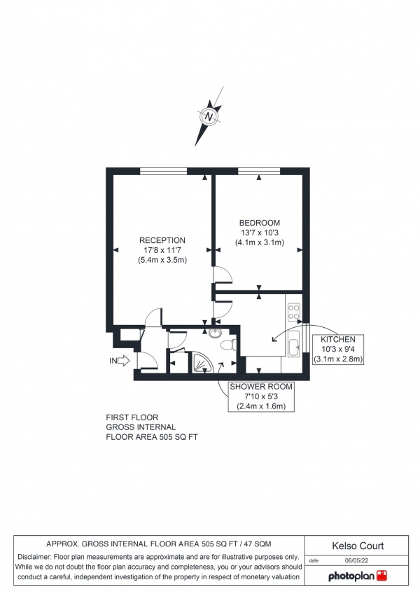 Floor Plan Image for 1 Bedroom Flat for Sale in Anerley Park, Anerley, London