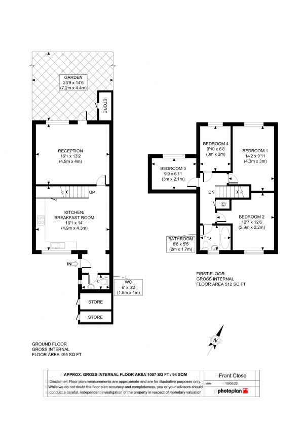 Floor Plan Image for 4 Bedroom Property for Sale in Frant Close, Penge, London