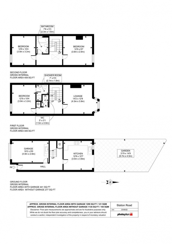 Floor Plan Image for 3 Bedroom Town House for Sale in Station Road, Penge