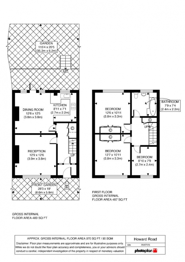 Floor Plan Image for 3 Bedroom Terraced House for Sale in Howard Road, Penge