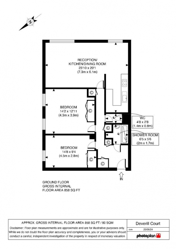 Floor Plan Image for 2 Bedroom Flat for Sale in Avenue Road, Penge