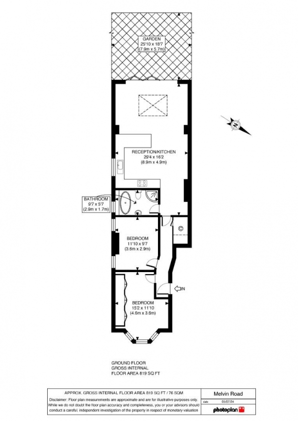 Floor Plan Image for 2 Bedroom Flat for Sale in Melvin Road, Penge