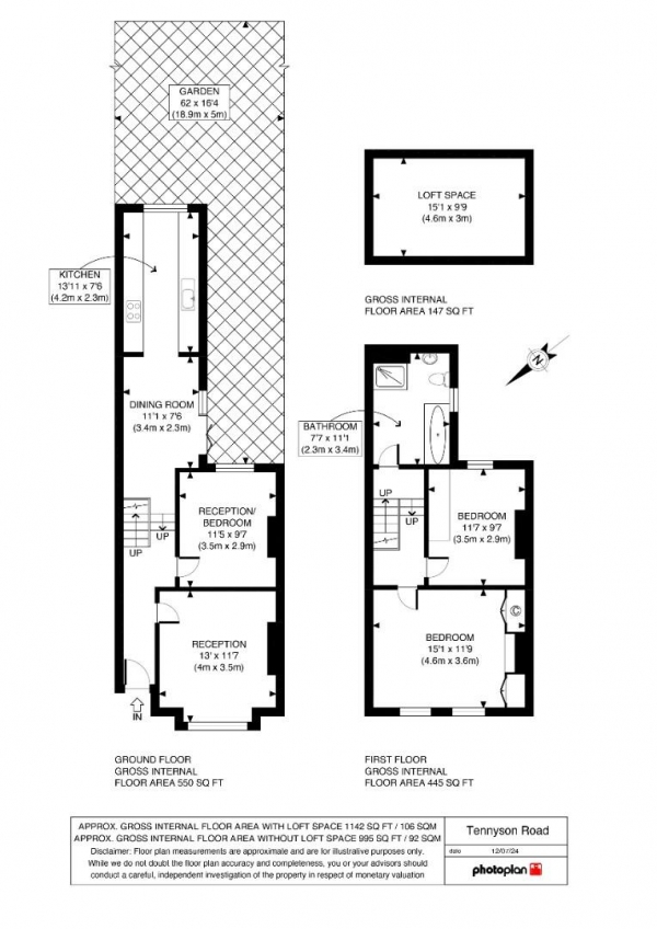 Floor Plan Image for 3 Bedroom Property for Sale in Tennyson Road, Penge, London