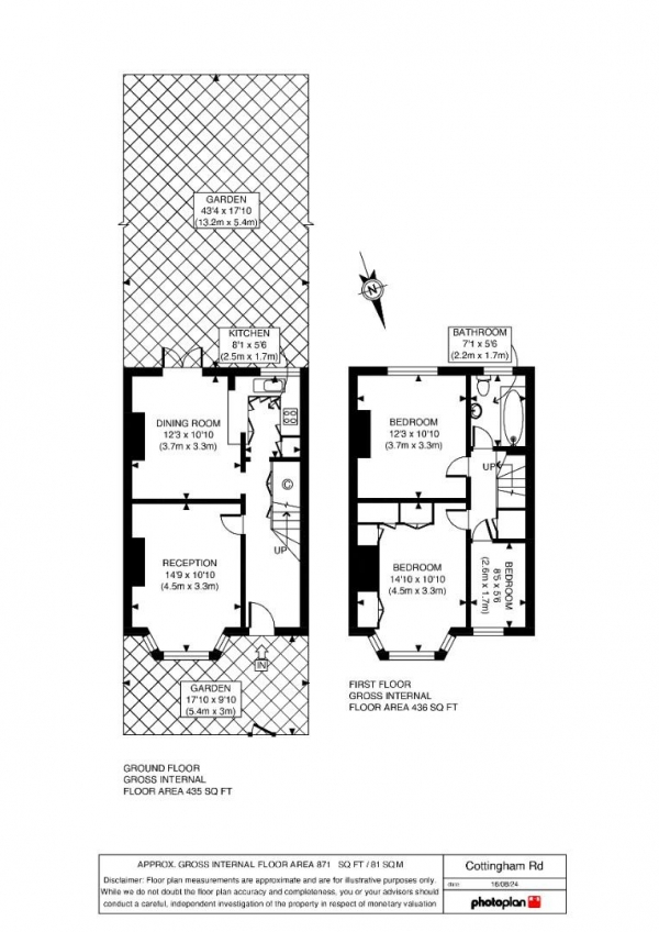 Floor Plan Image for 3 Bedroom Property for Sale in Cottingham Road, Penge, London