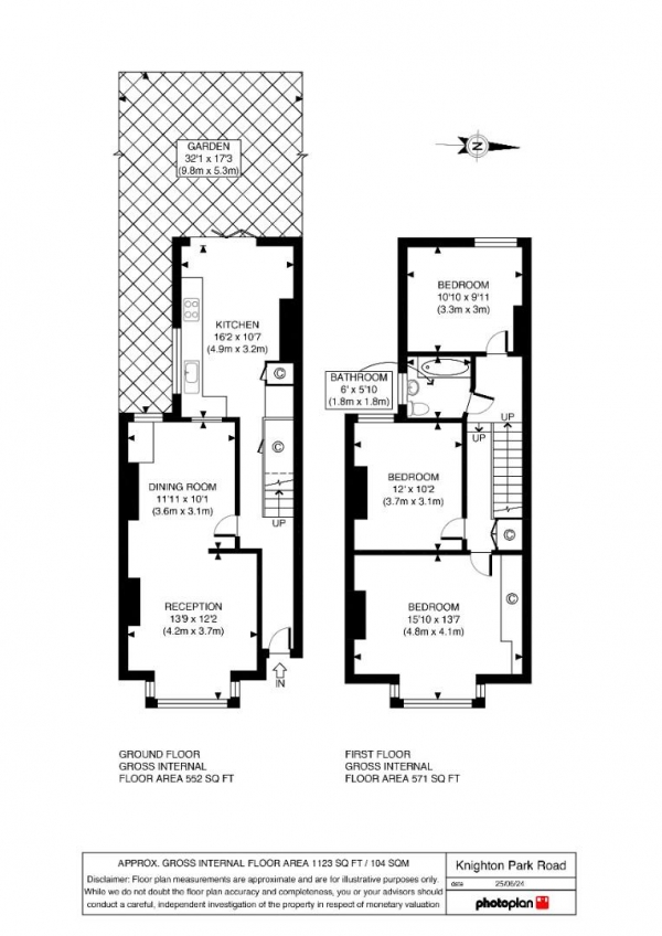 Floor Plan for 3 Bedroom Property for Sale in Knighton Park Road, Sydenham, SE26, 5RJ - Guide Price &pound700,000