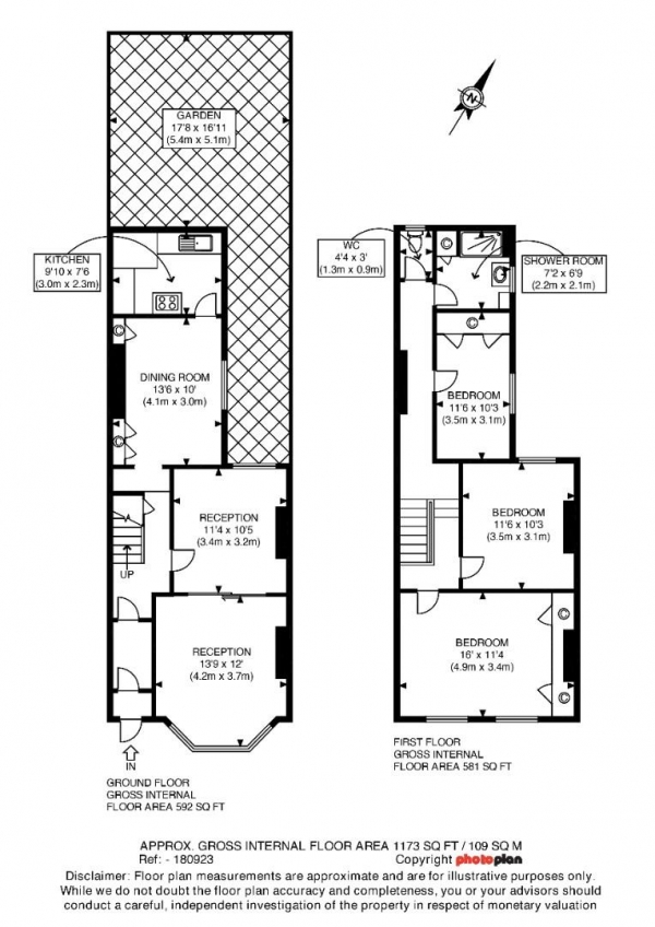 Floor Plan Image for 3 Bedroom Property for Sale in Fairlawn Park, London