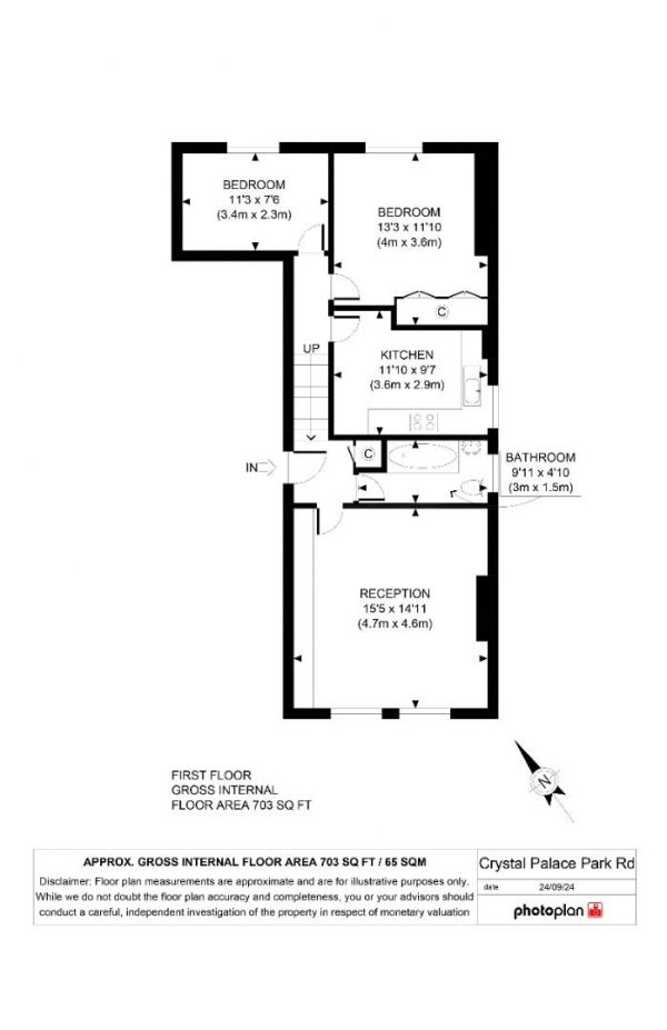 Floor Plan Image for 2 Bedroom Flat for Sale in Crystal Palace Park Road, Sydenham, London