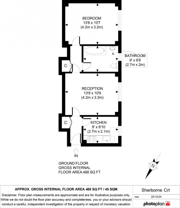 Floor Plan Image for 1 Bedroom Flat for Sale in Elmers End Road, Anerley, London,