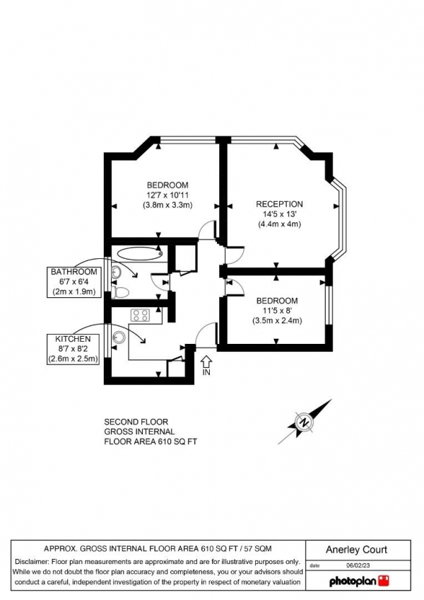 Floor Plan Image for 2 Bedroom Flat for Sale in Anerley Park, Anerley, London,